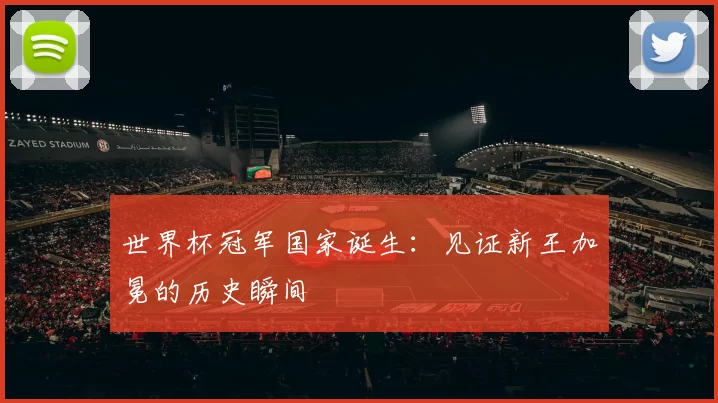 世界杯冠军国家诞生：见证新王加冕的历史瞬间
